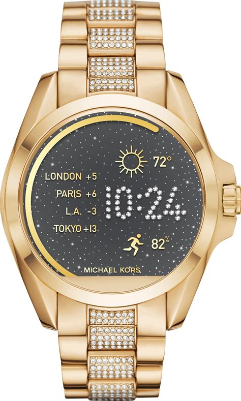 michael kors smartwatch gold with diamonds|michael kors bradshaw smartwatch gold.